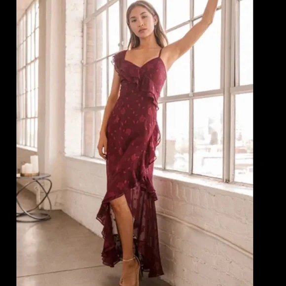 Lulu's Burgundy Maxi Dress - Picture 10 of 11